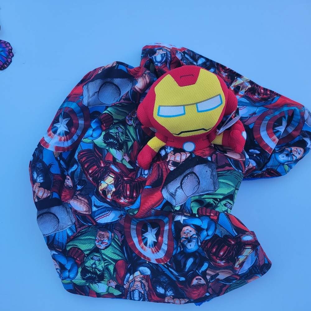 Lovey Iron man Plush Security Blanket , Cotton